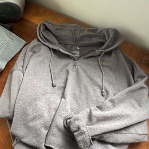 SO plus size women’s Gray Zip-Up Sweater